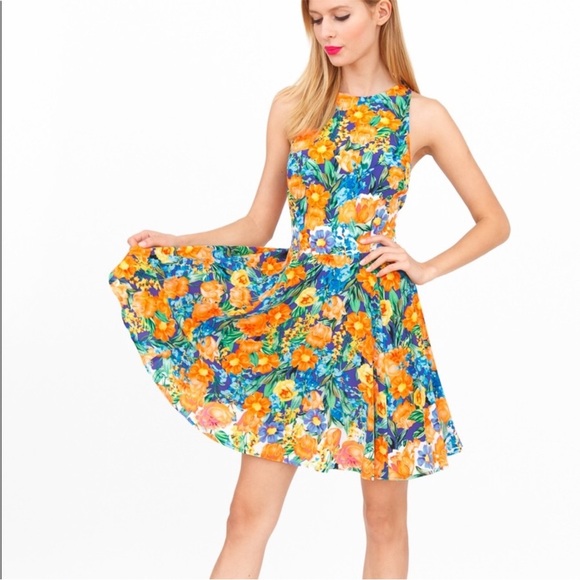 Yumi Kim  Floral Sleeveless Dress - Blue and Orange size medium - Picture 1 of 9